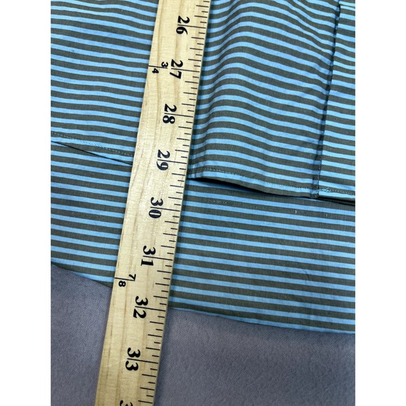 Kuhlman Shirt Mens 42 Button Front Casual Cotton Brown GreenBlue‎ Striped Turkey - Picture 8 of 14